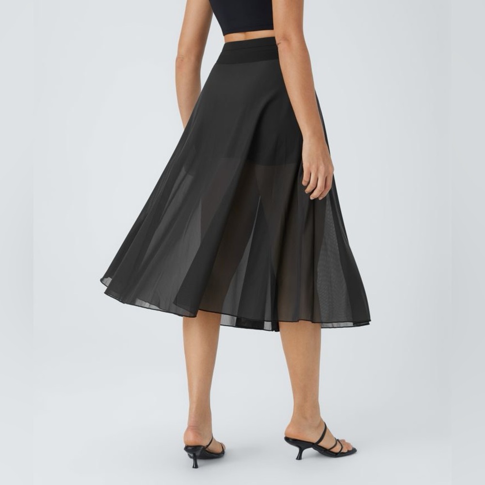 Halara Drawstring 2-in-1 Midi Flare Skirt - Picture 4 of 4